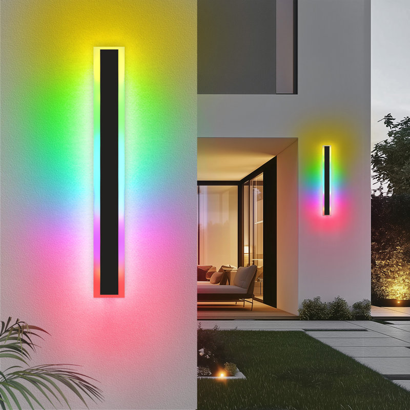 Ivy Bronx IP65 RGB Linear Outdoor LED Wall Lights - Wayfair Canada
